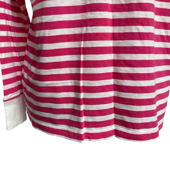 J.Crew Factory Pink White Striped Cotton Long Sleeve Tee Small NWT - Picture 12 of 13